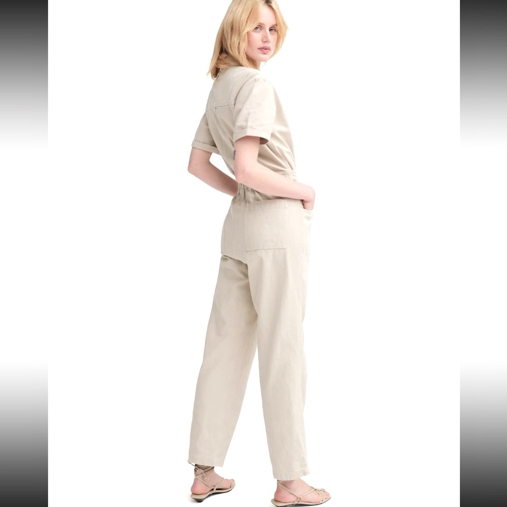 NWT Mate Organic Canvas Jumpsuit in Bone XS
